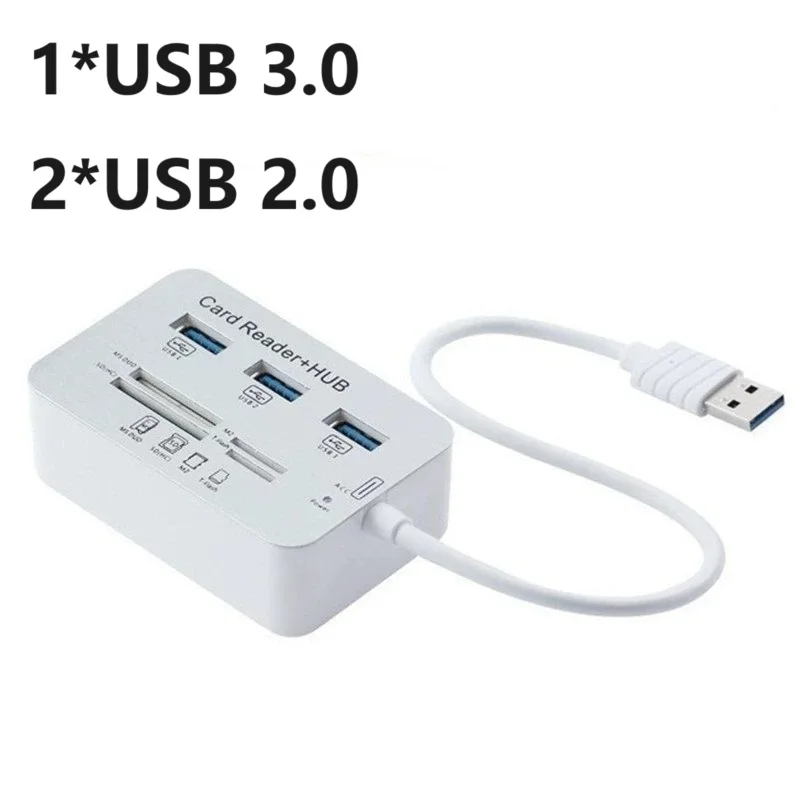 7in1 3 Ports USB TYPE C HUB 3.0 2.0 Splitter Combo Card Reader 7 In 1 Multi Function Support TF SD M2 SDHC Card Read Write