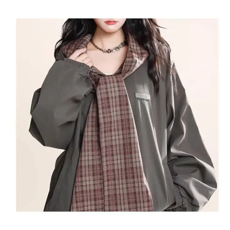 

Casual Sli Men's Jaet Loose Fit Hong Kong Sle Spring Autumn Trendy Harajuku Korean Version Stand Edition Polyester