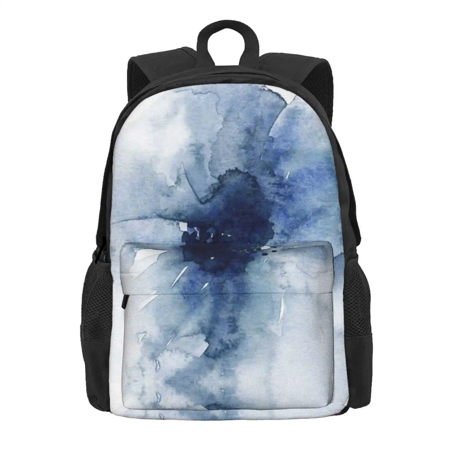 Blue Watercolor Poppies #2 Hot Sale Schoolbag Backpack Fashion Bags Blue Watercolor Poppy Poppies Flower Florals Botanical