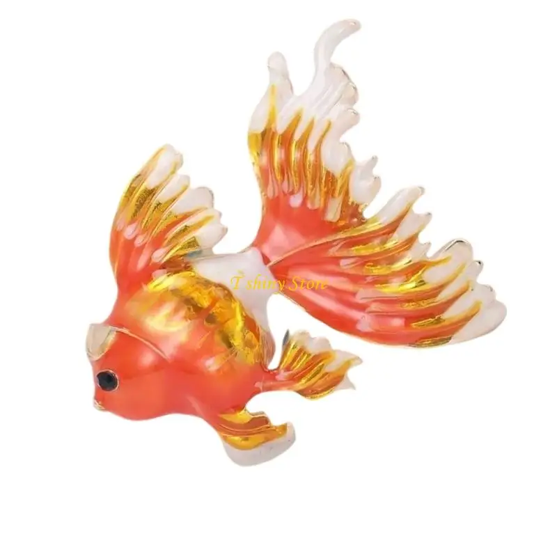 N58F Shimmering Brooch Alloy Jewelry Drip Coating Handmade Lapel Pin Clothing Accessories For Outfit Enhancer