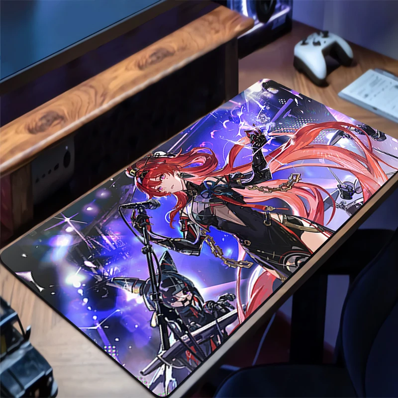Mauspads Schreibtischunterlage W-wuthering Waves Yinlin Gaming Mousepad Bürotisch Dekor Tastatur Langes Pad Cartoon Computer Gamer Matten