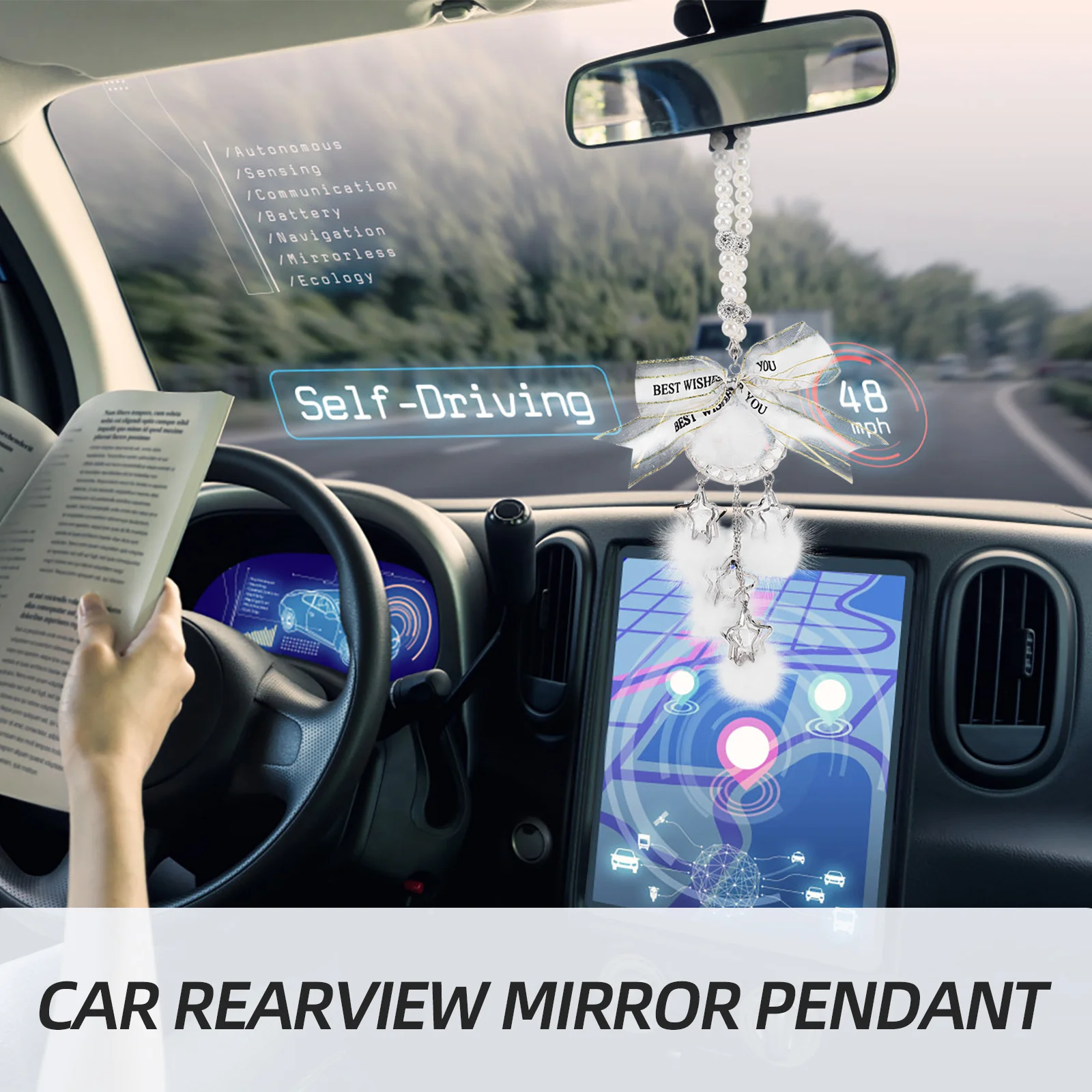 

Car Rearview Mirror Pendant Stylish Hanging Decoration Unique Car Interior Ornament Creative Auto Pendant for Vehicle Interior