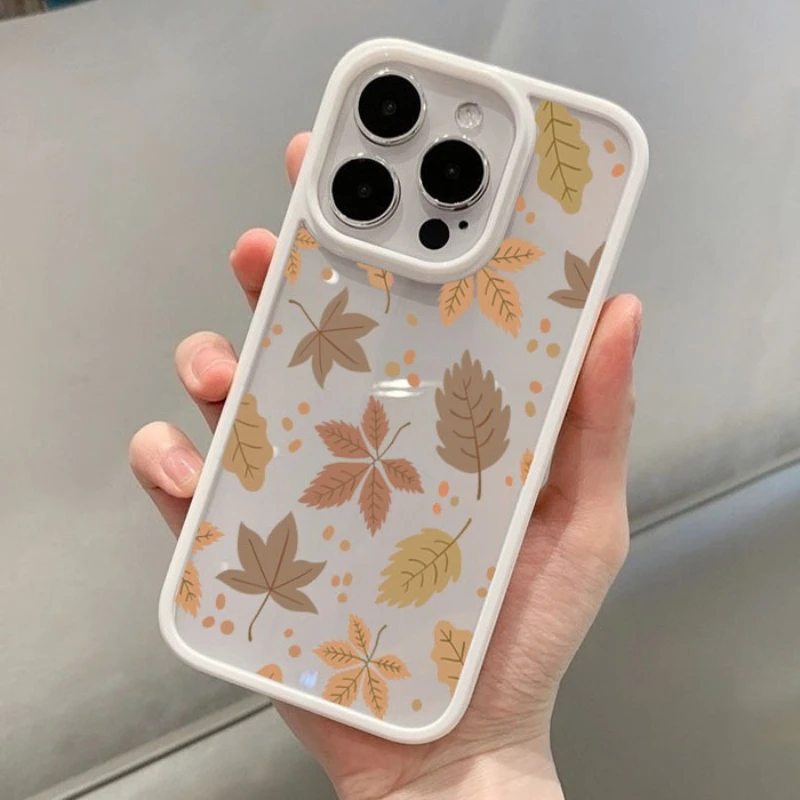 Capa Transparente Retro Folhas para Redmi Note 11 a 14 5G