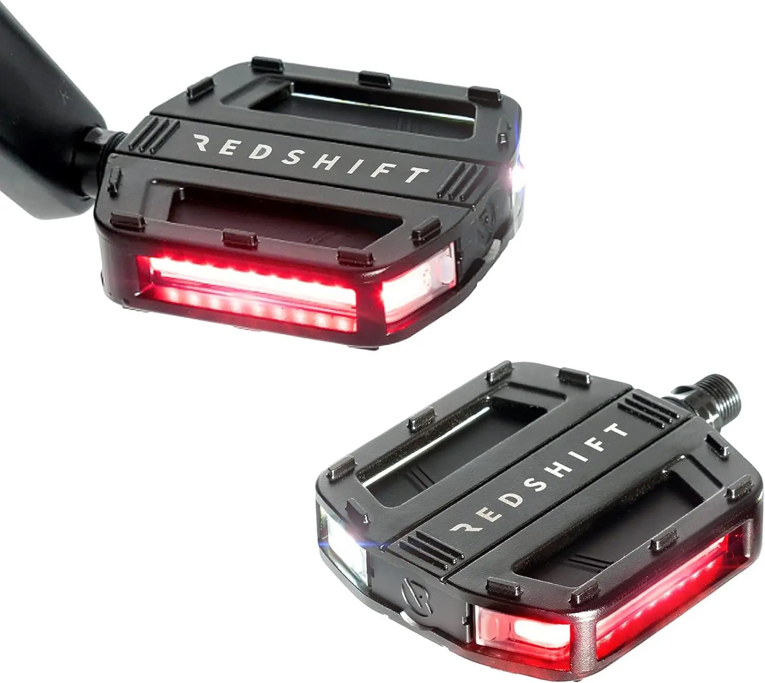 Bicycle Pedals with LED Lights, Auto On-Off, 36+ hr Battery, USB Rechargeable, Waterproof, Flat Aluminum Bike