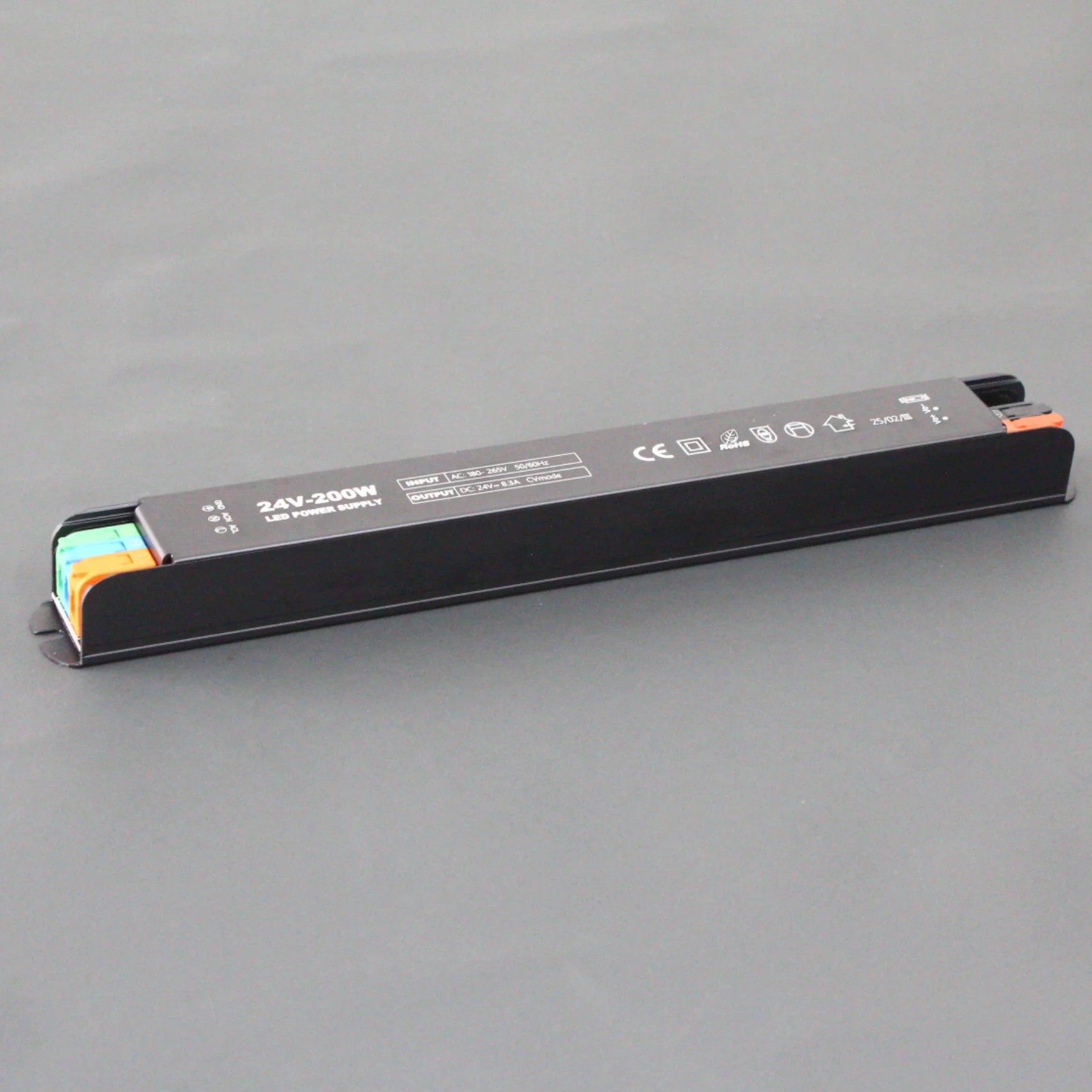 C.V DC24V 200W slim LED driver switching power supply lighting transformer DIP dim,low temperature,low price