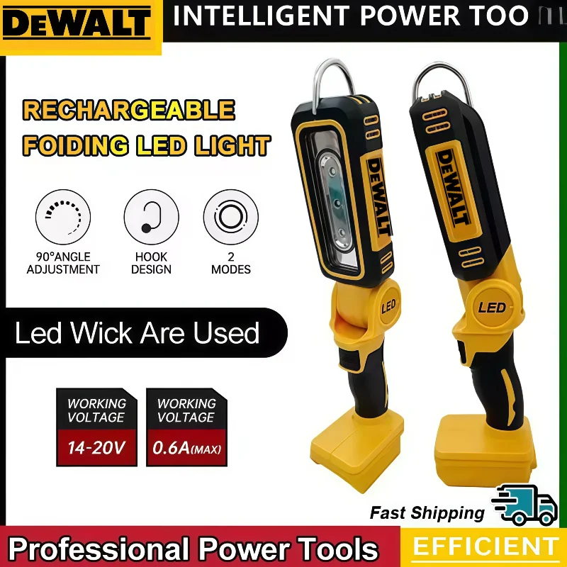 

Многофункциональный портативный фонарь DEWALT с углом освещения 90 градусов, аварийный фонарик, складной рабочий фонарь для инструментов с аккумулятором 18В