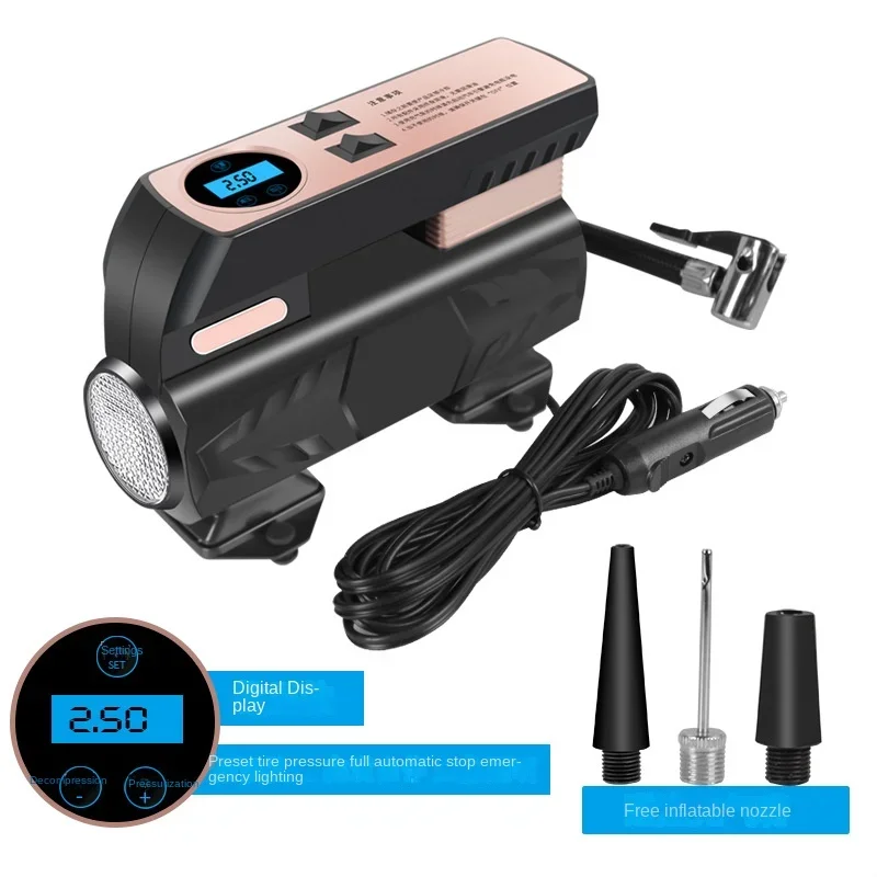 Mini Electric Car with Light Air Pump Automatic Charging and Stopping Digital Display Car Tire Pump