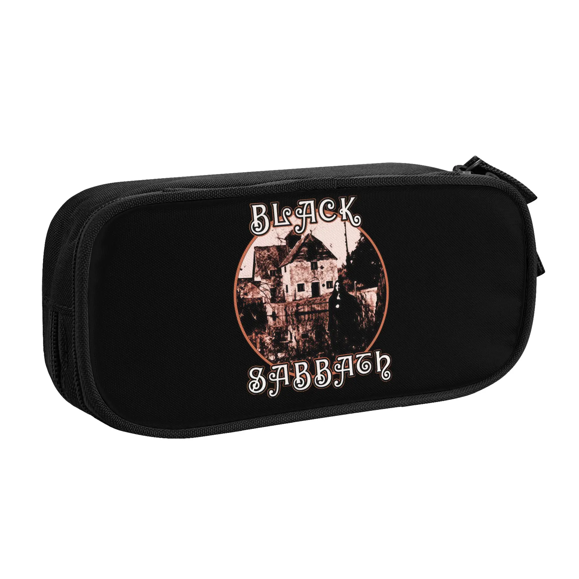 English Heavy Metal Band Black Sabbath  Korean Pencil Case Girl Boy Big Capacity  Pencil Bag Pouch Students Stationery