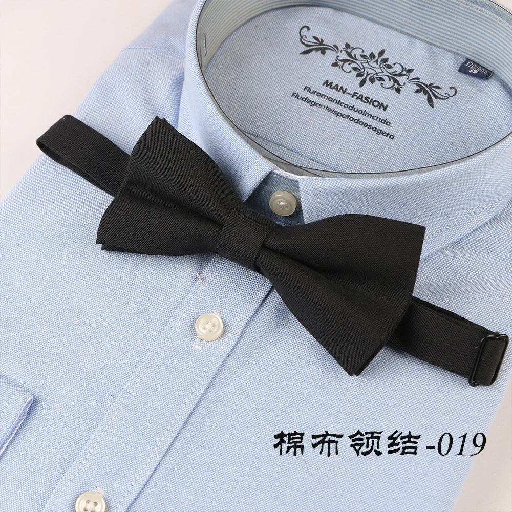 Men's business dress, wedding cotton fabric, imitation wool stripes, solid color bow tie, fashionable trend, direct supply