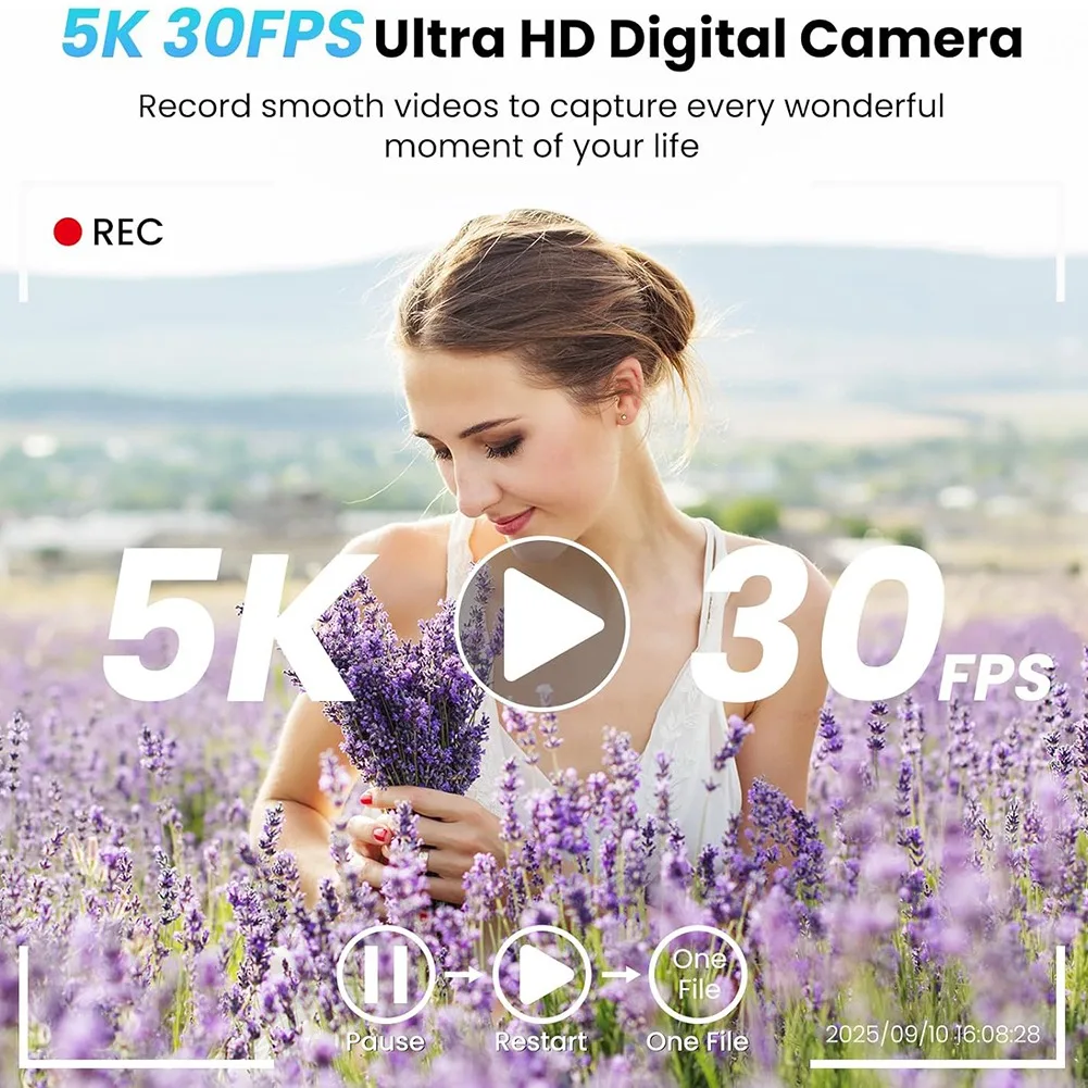

【PUBLICITY】5K 80MP Digital Camera,3.5"+2" Dual Screen Cameras For Photography Autofocus,18X Digital Zoom Recorder Vlogging Camer