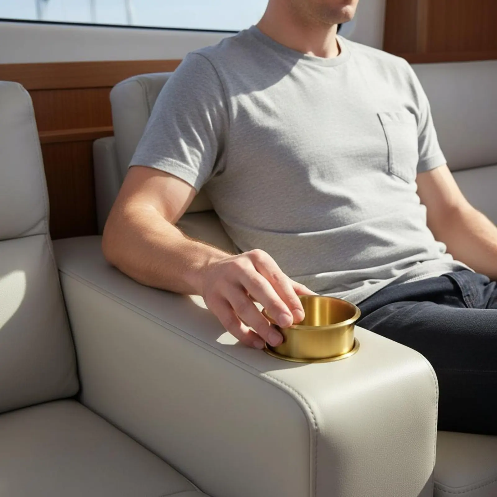 

Sofa Beverage Holder Insert Stainless Steel Plated Sofa Beverage Holder Rust Resistant Easy Installation for Car