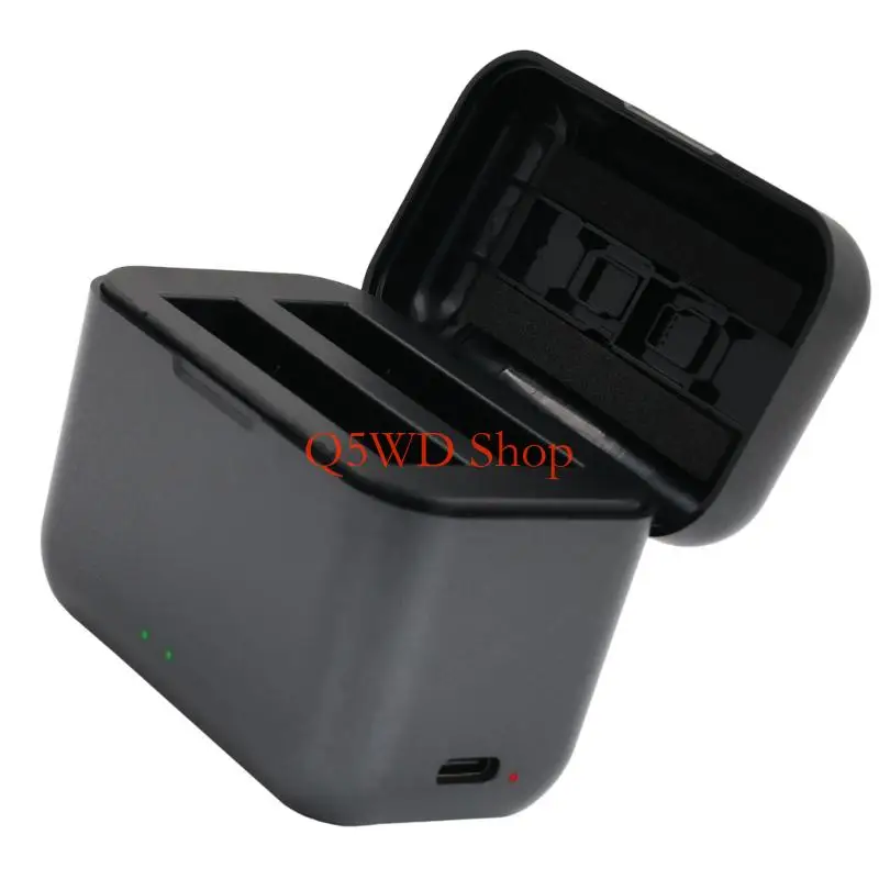 Q5WD Battery Chargers for X4 Air Batteries, Double-Bay Charging Dock, Compactly ABS Charging Hub for Travel Preps Use