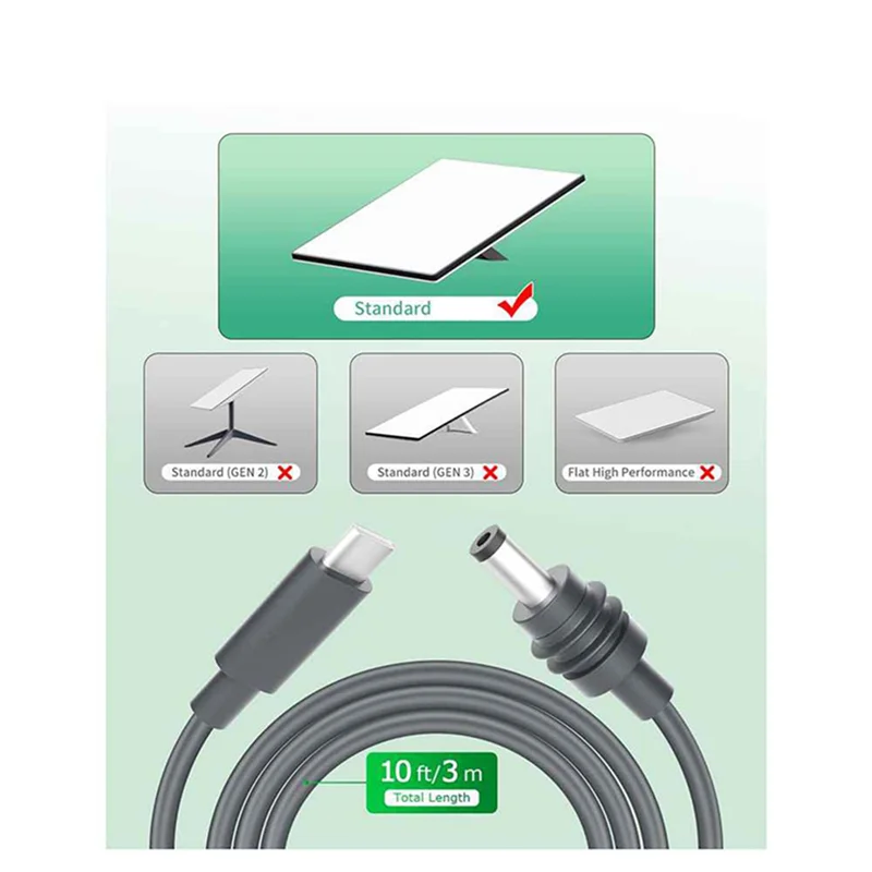 5X für Starlink Mini-Kabel 10FT Starlink Mini USB C auf DC-Stromkabel 100W Eingang USB Typ C auf DC-Kabel, 18AWG 3 Meter
