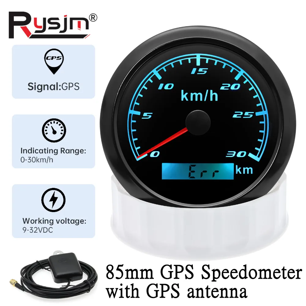 

7 цветов светодиодная подсветка 30 кмч лодка автомобиль мотоцикл 85 мм GPS спидометр водонепроницаемый измеритель скорости с GPS антенной 9-32 В