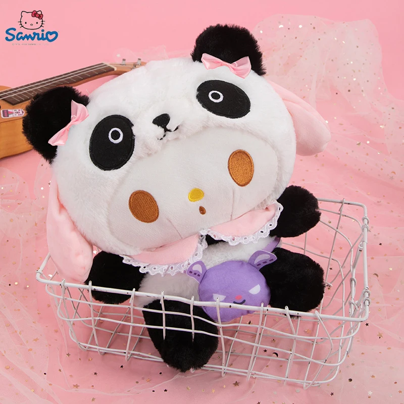 35/50/60cm Sanrio New Transformed Panda Kuromi Doll Pillow Cute Melody Cinnamoroll Dog Large Doll Plush Toys Gifts