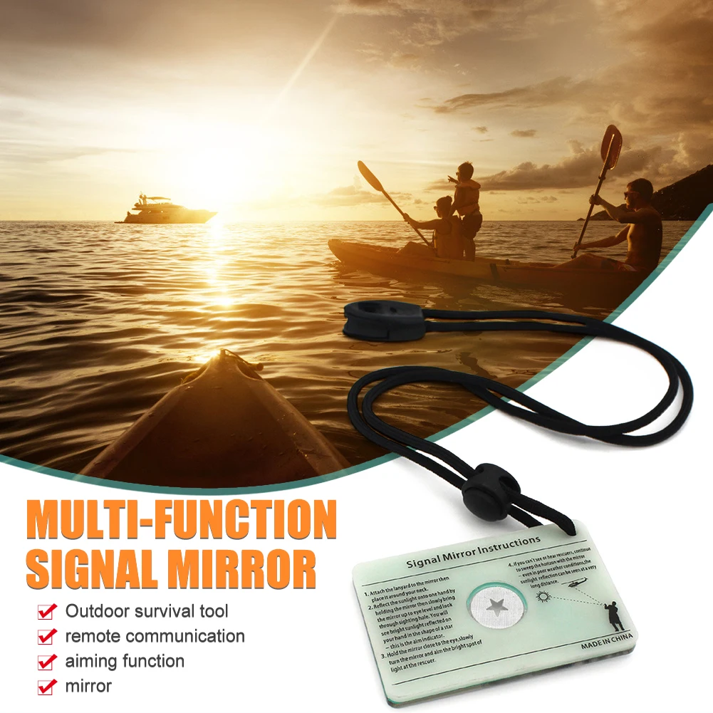 Outdoor Camping Survival Signal Mirror Survival Signal Mirror Emergency Rescue Outdoor Marine Kayak Mirror Reflection