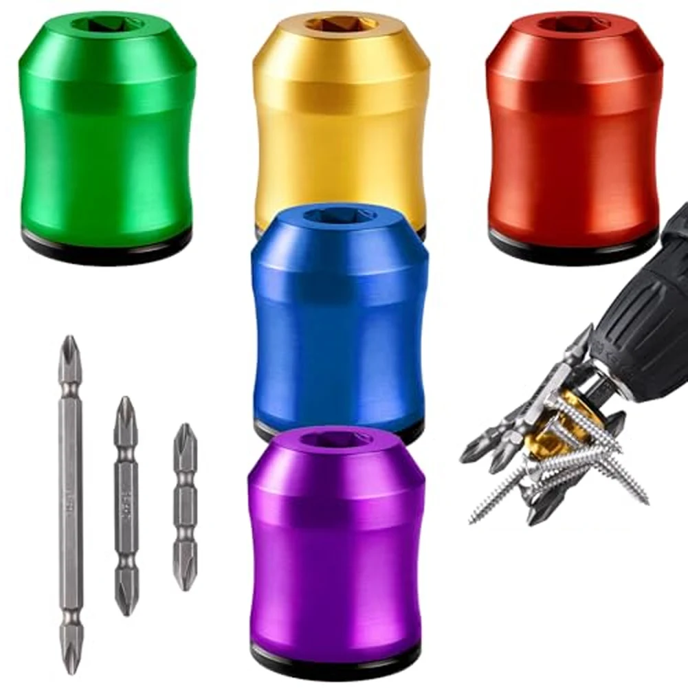 5pcs Magnetic Screw Rings For Electric Screwdrivers With 3 PH2 Bits For Stable Screw Positioning In Tight Space Projects