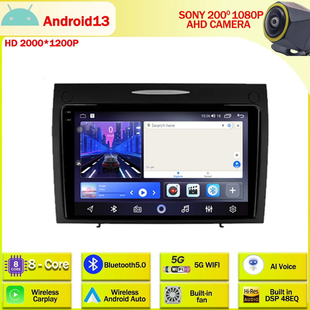 

Android 13 Car Radio Multimedia Video Player Navigation GPS For Mercedes-Benz SLK-Class SLK Class R171 2004 - 2011 5G WIFI 4G BT