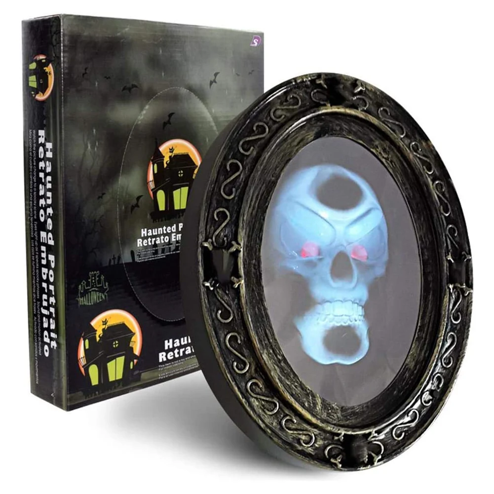 

Haunted Mirror Motion Activated Scary Haunted Mirror With Creepy Sound-Luminous Portrait Halloween Prop Decoration