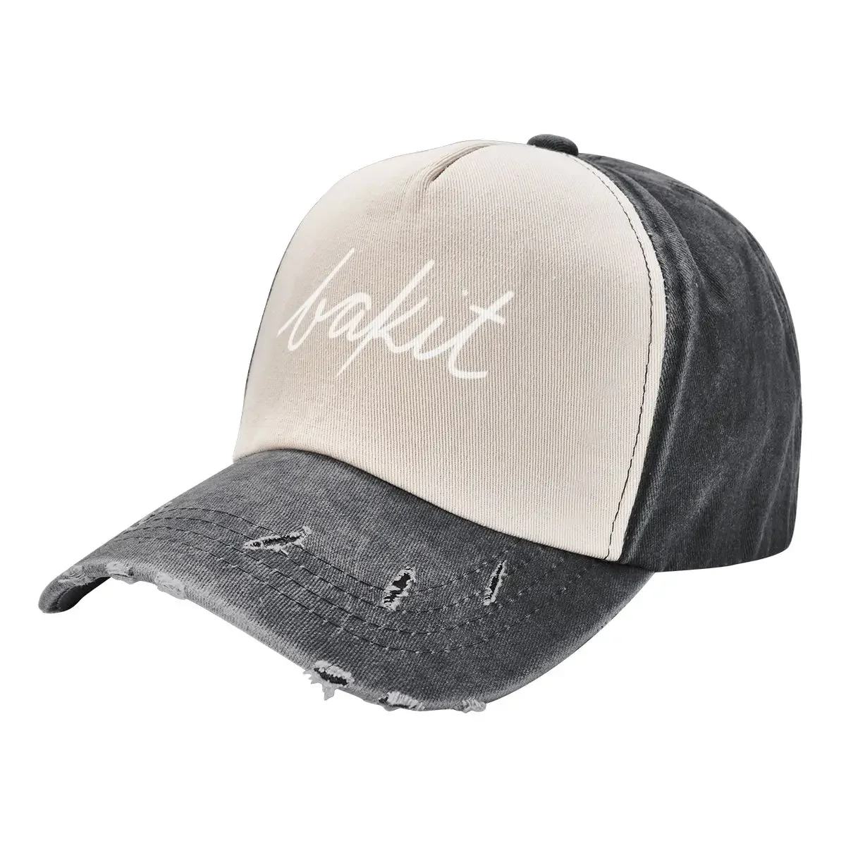 Bakit - White Handwritten Script Baseball Cap Wild Ball Hat black Hip Hop birthday Mens Caps Women's