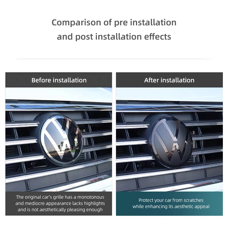2 قطعة سيارة الجبهة بونيه شواء شارة غطاء غطاء صندوق السيارة شعار ملصق لشركة فولكس فاجن جولف 6 7 8 بولو باسات B6 البديل CC تيجوان أطلس T-ROC #3