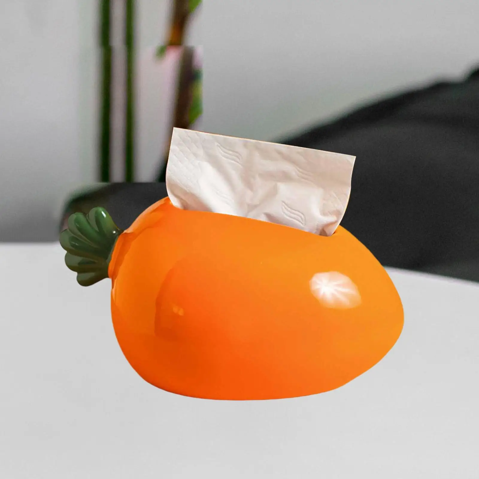 

Ceramic Tissue Box,Carrot Shaped,Modern Novelty Organizer Decorative Cute for Bathroom Living Room Vanity Hotel Office