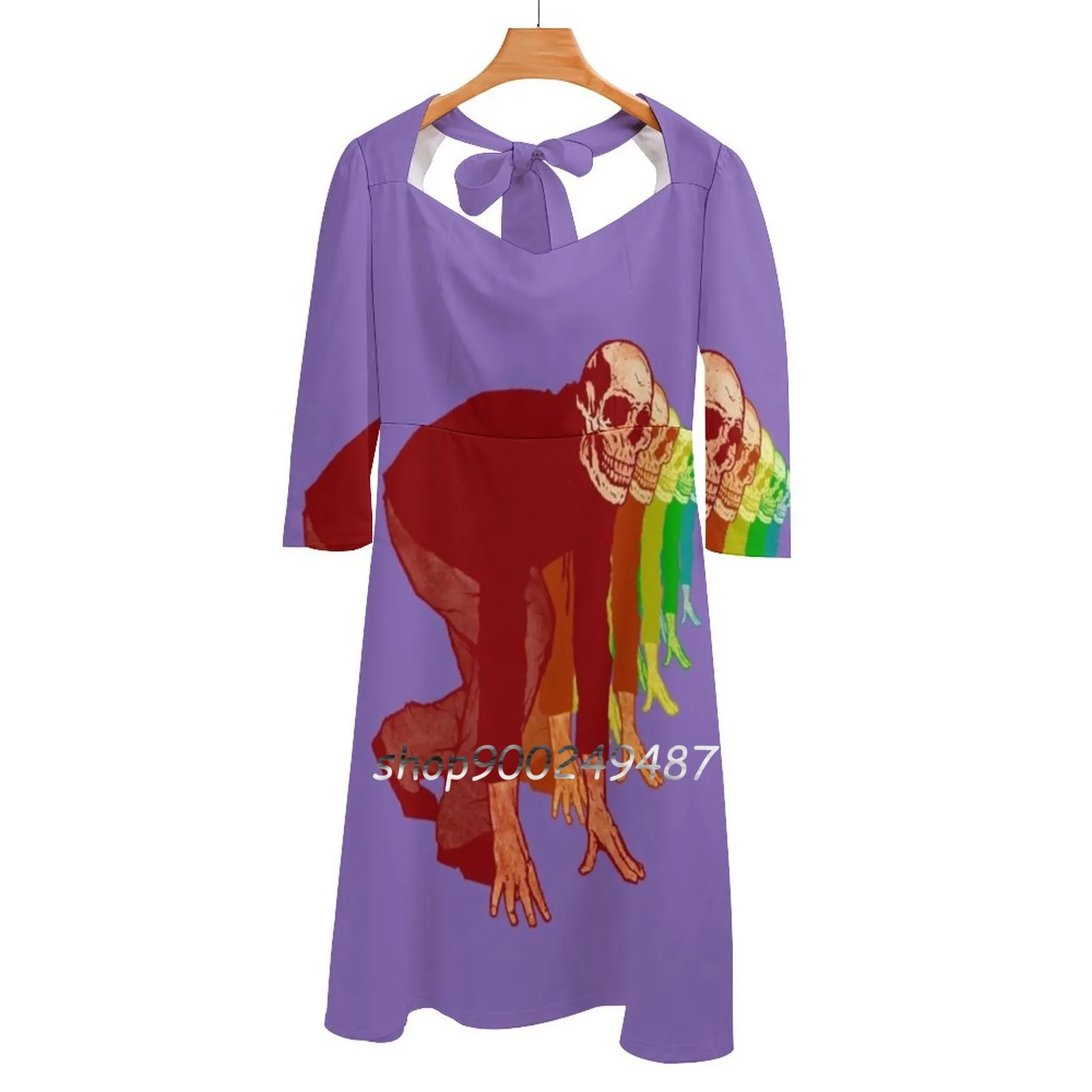 

Racing Rainbow Skeletons Sweet Elegant Dress Women Korean Kawaii Square Collar Dress Matthew Dunn Matthewdunnart Funny Cool