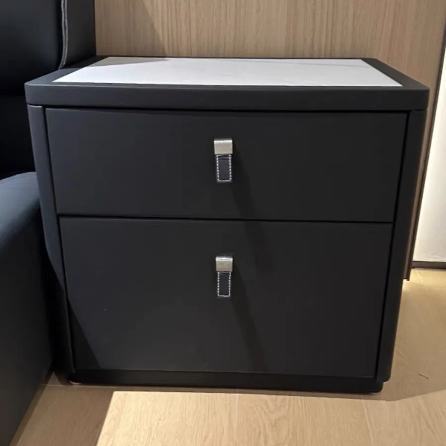 طاولة بجانب السرير مصنوعة من الخشب الصلب وبسيطة وحديثة وطاولة بجانب السرير إيطالية فاخرة وبسيطة #4