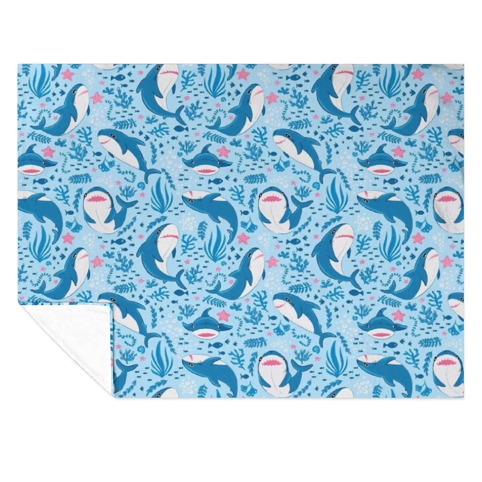 

Blahaj shark Throw Blanket Picnic Plaid on the sofa Weighted christmas gifts Blankets