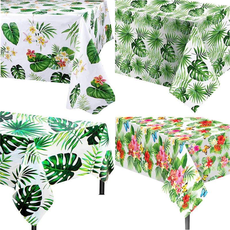 Hawaii Party Turtle Leaf plastic Tablecloth For Summer Beach Pool Birthday Party Aloha Luau Theme Decoration Supplies