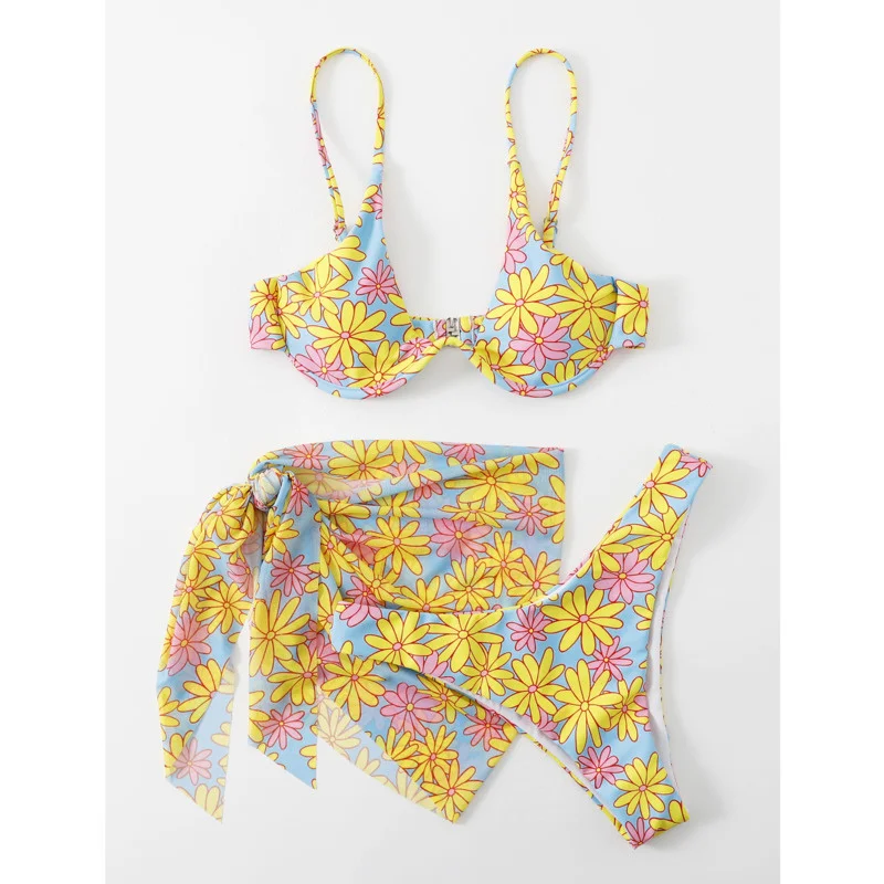 Conjunto de biquíni brasileiro de três peças, maiôs femininos, moda praia, roupas de banho, piscina, banhista, sexy, 2022