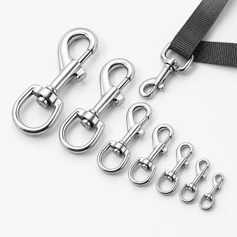 

1/2Pcs 65-120mm 304 Stainless Steel Swivel Snap Hook Metal Clasp for Dog Leash Strap Keychain Bag Rope Hardware Accessory Clip