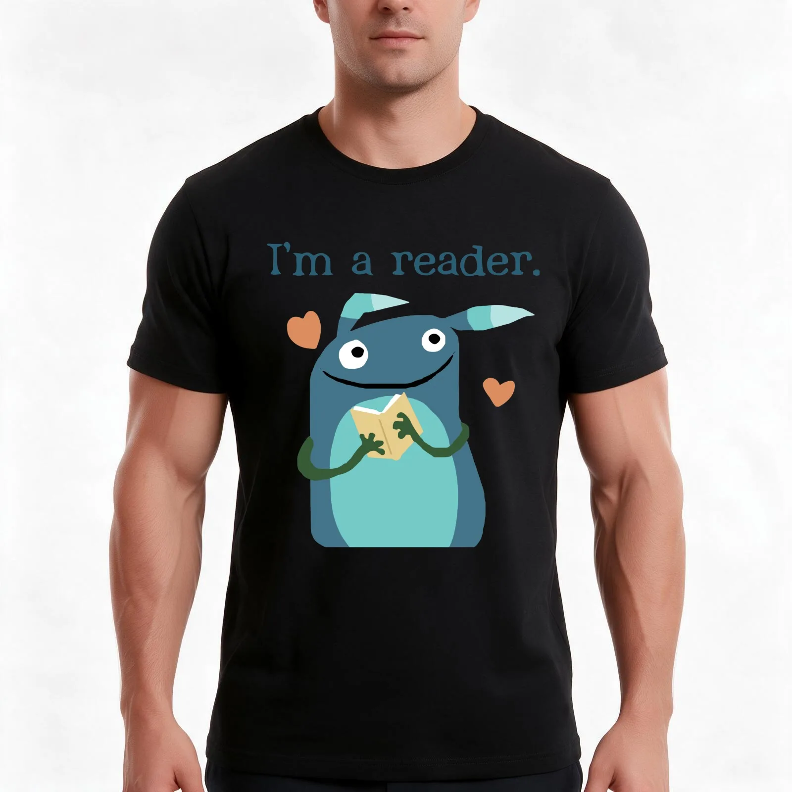Reader T-Shirt, Summer Casual Cotton Tee, Oversized Streetwear Tops, Vintage Graphic Print, Loose Fit Short Sleeve, 100% Cotton