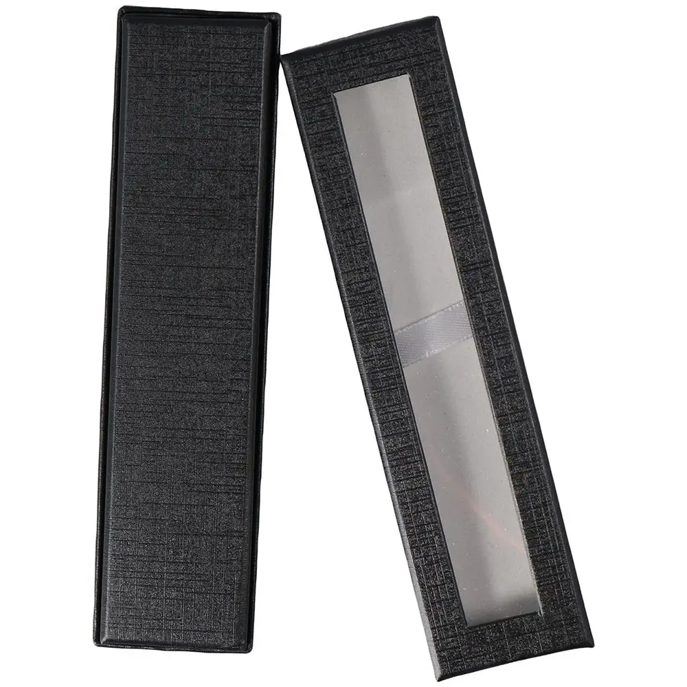 12PCS Pencil Black Empty Pen Gift Box Paper Clear Lid Pen Packaging Box Office