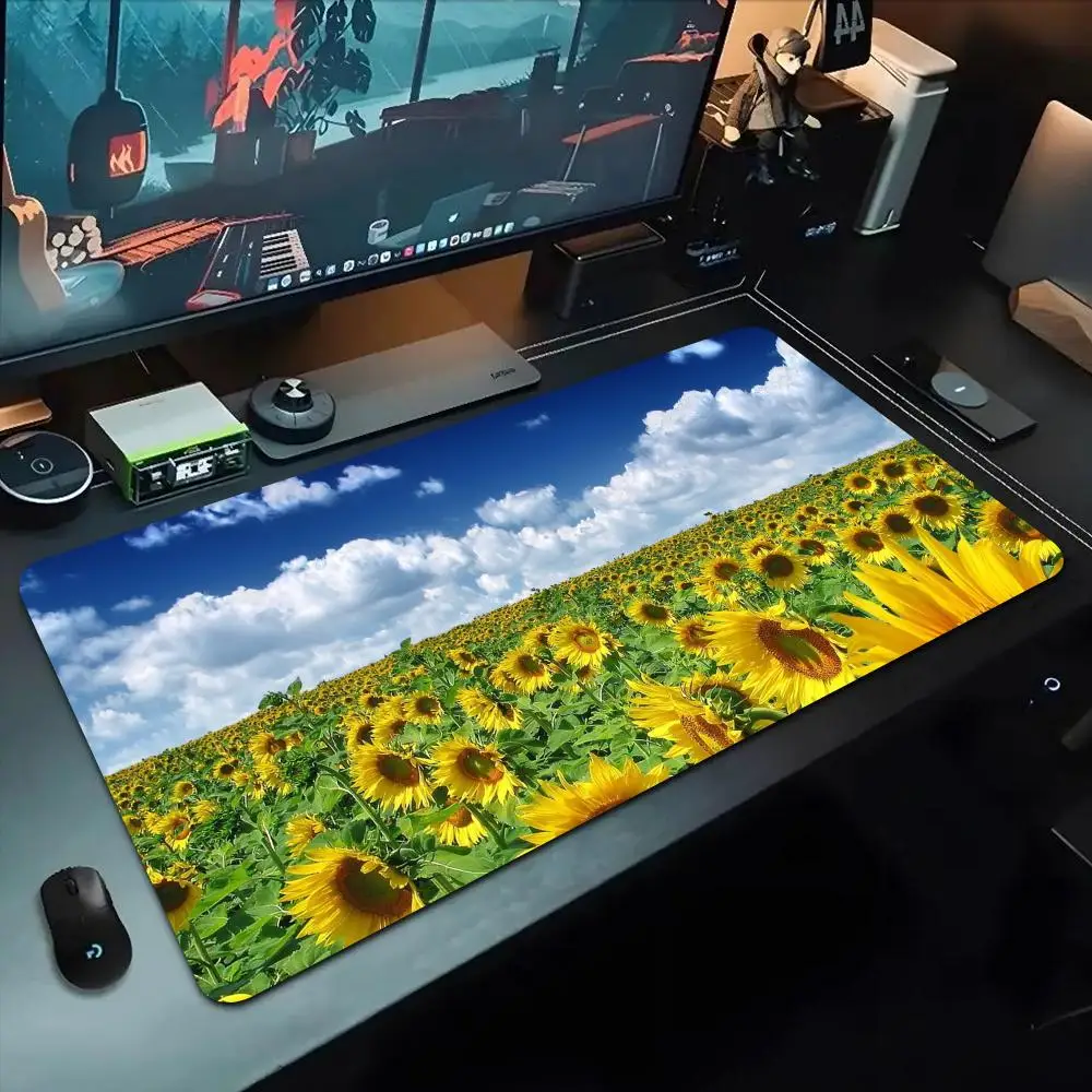 

Cartoon Flower Rose sunflower Mouse Pad 500X1000 mm Large Gaming Mousepad Gamer XL Rubber Otaku Keyboard Pad Laptop Desk Mat