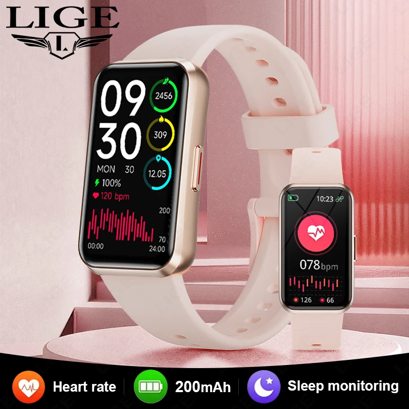 LIGE Smart Watch For Women Men 1.47 inch Sports Fitness Band Sleep Health Monitor IP68 Waterproof Smart Bracelet For Android ios