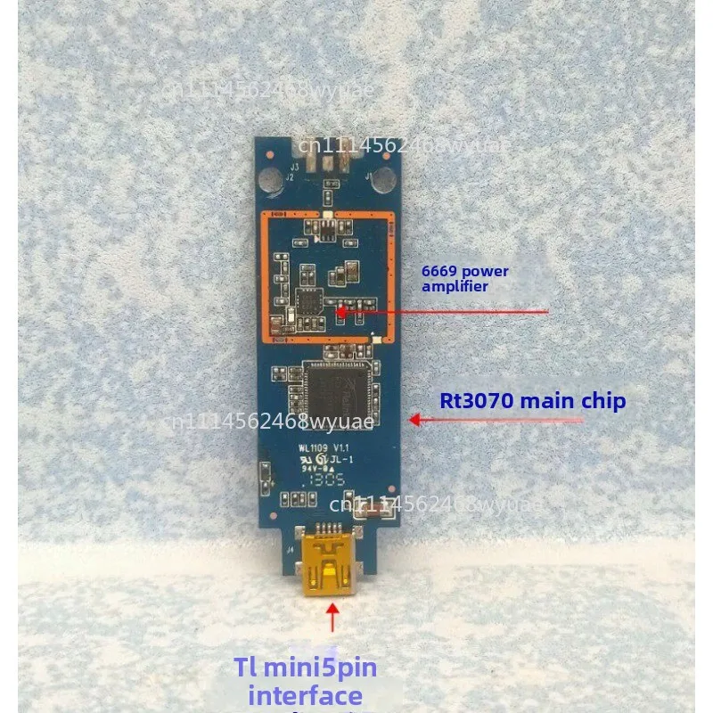 RT3070+6669 Power Amplifier Wireless Network Card Linux Kali Ubuntu Can Be Modified with Flat Radar Antenna