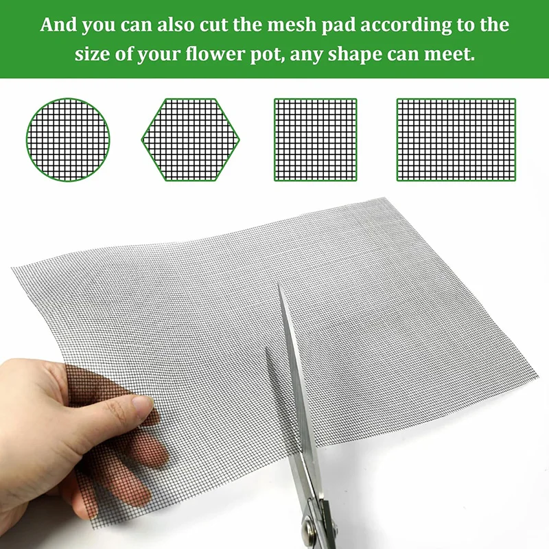 5/10Pcs Flower Pot Hole Mesh Pad Set Prevent Soil Loss Breathable Gasket Plastic Mesh Sheet Breathable Drainage Gasket Net Mat