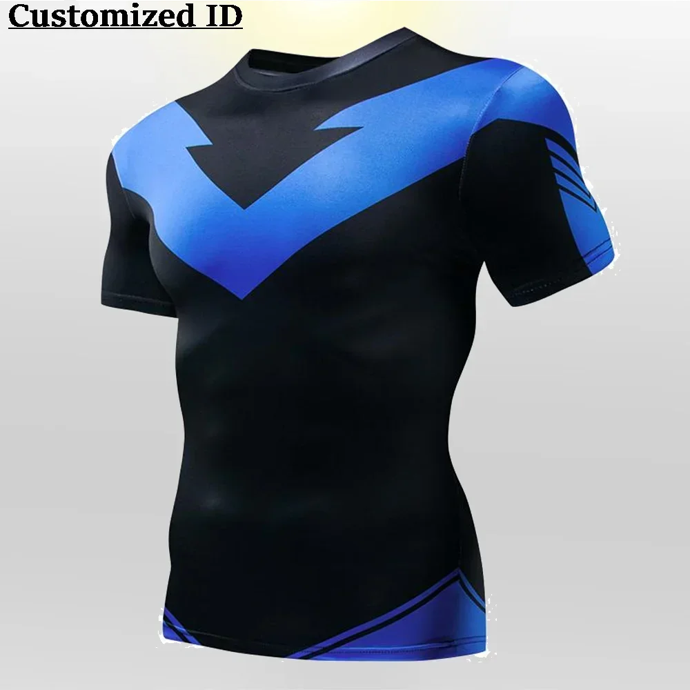 New Fashion Summer Compression Running Fitness T-shirt for Men 3D Printed Comfortable Shirt Quick Drying Sports Tracksuit Tops