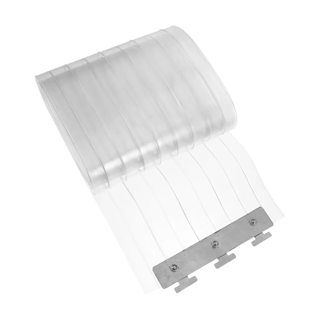 Plastic Strip Door Curtain for Supermarkets Freezer Cooler Warehouse Doors Stainless Steel Hanging Doorway Strip Curtain
