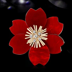 Elegant Acrylic Flower Brooches for Women Unisex Plant Pins Event Party Funny Luxury Backpack Decoration Clothes Accessories