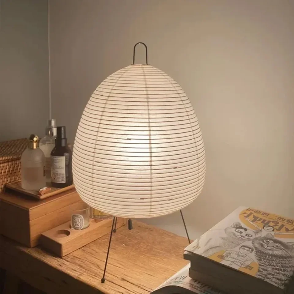 Lámpara de linterna japonesa Noguchi Yong, lámpara de mesa con trípode, lámpara de escritorio de papel de arroz, decoración para sala de estar y dormitorio, luces de noche de ambiente