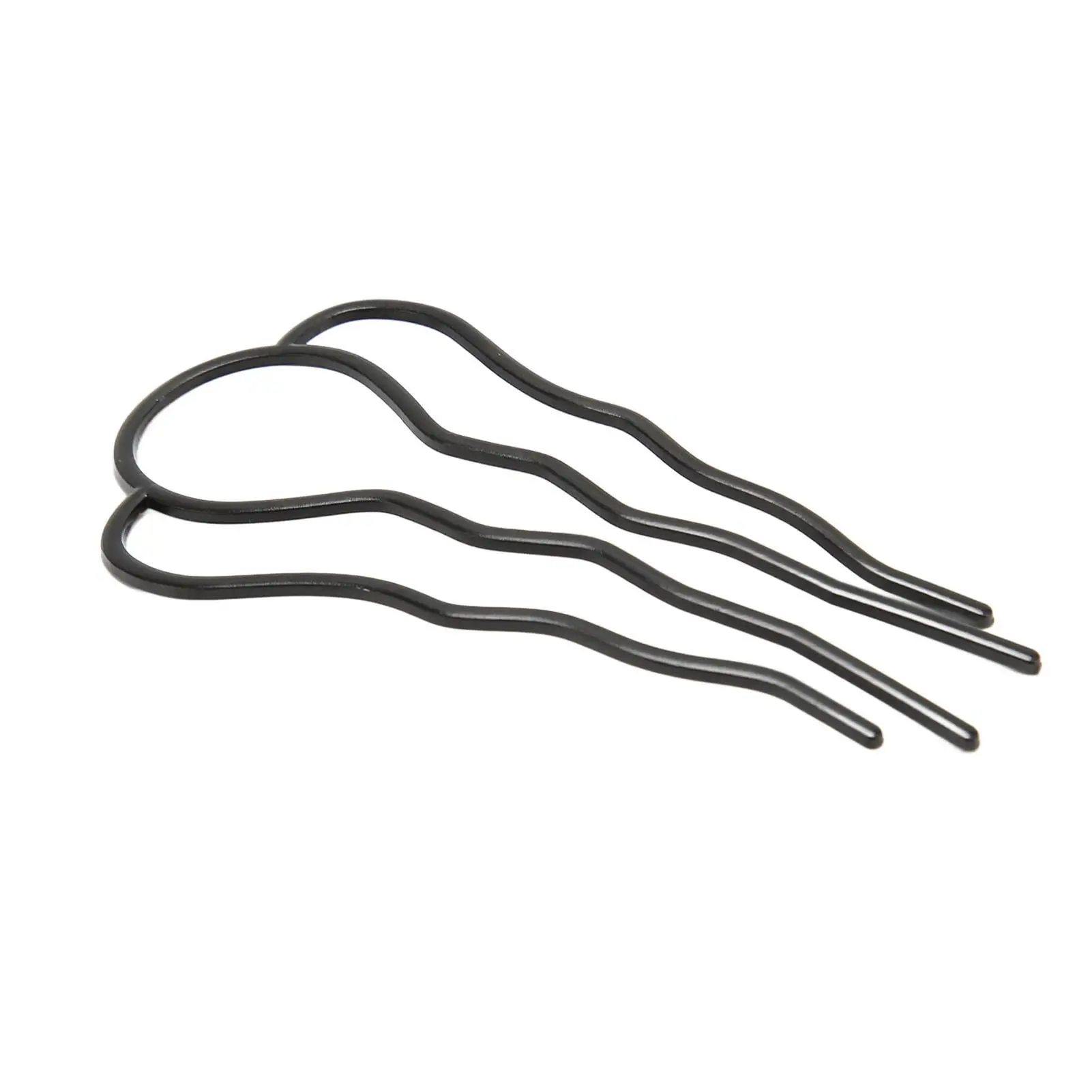 Vintage U Shaped Hairpins with Wavy Teeth - High Strength Metal, Fade-Resistant Black Coating for Stylish for hairstyling