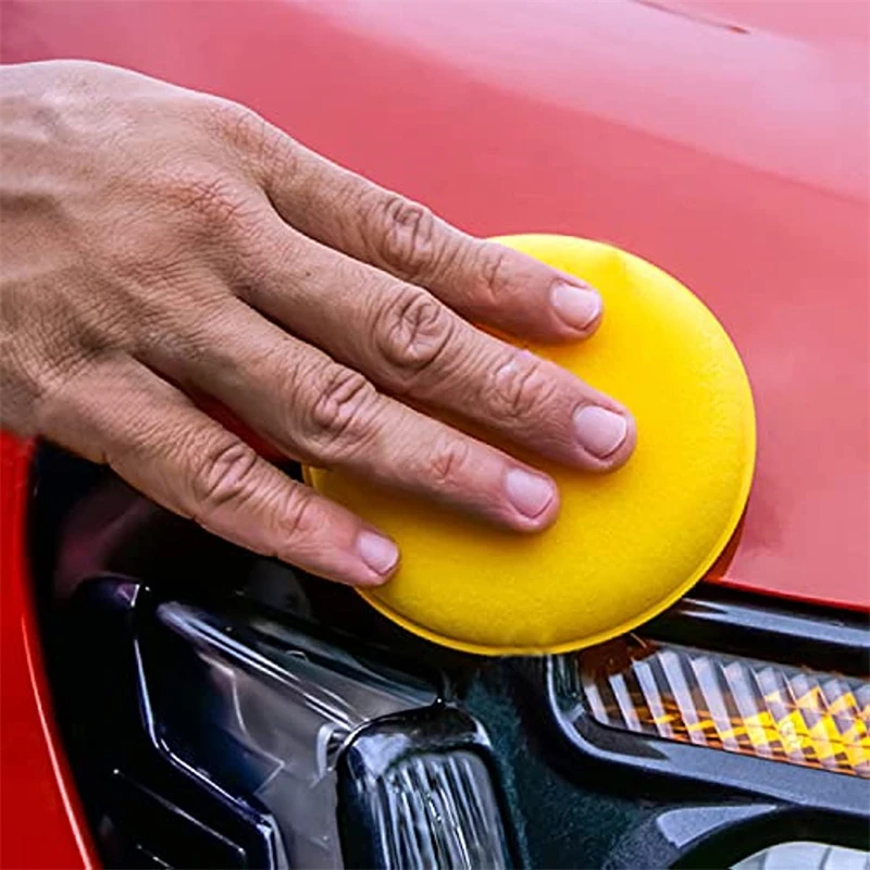 12-24Pcs Car Waxing Polish Wax Foam Sponge Applicator Pads 10CM Yellow Cleaning Sponge Clean Washer Washing Tool Car Cleaning