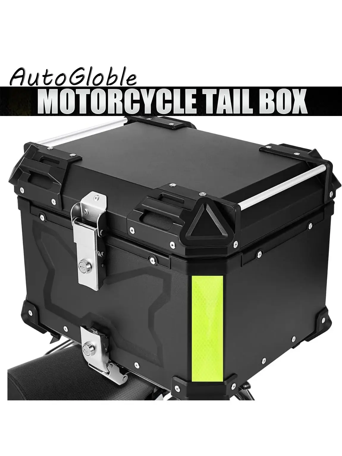 45/55/65L Aluminiowy Kufer Motocyklowy Wodoodporny Top Box Bagażnik Tylny Uniwersalny Kufer Motocyklowy do Przechowywania Bagażu — 2