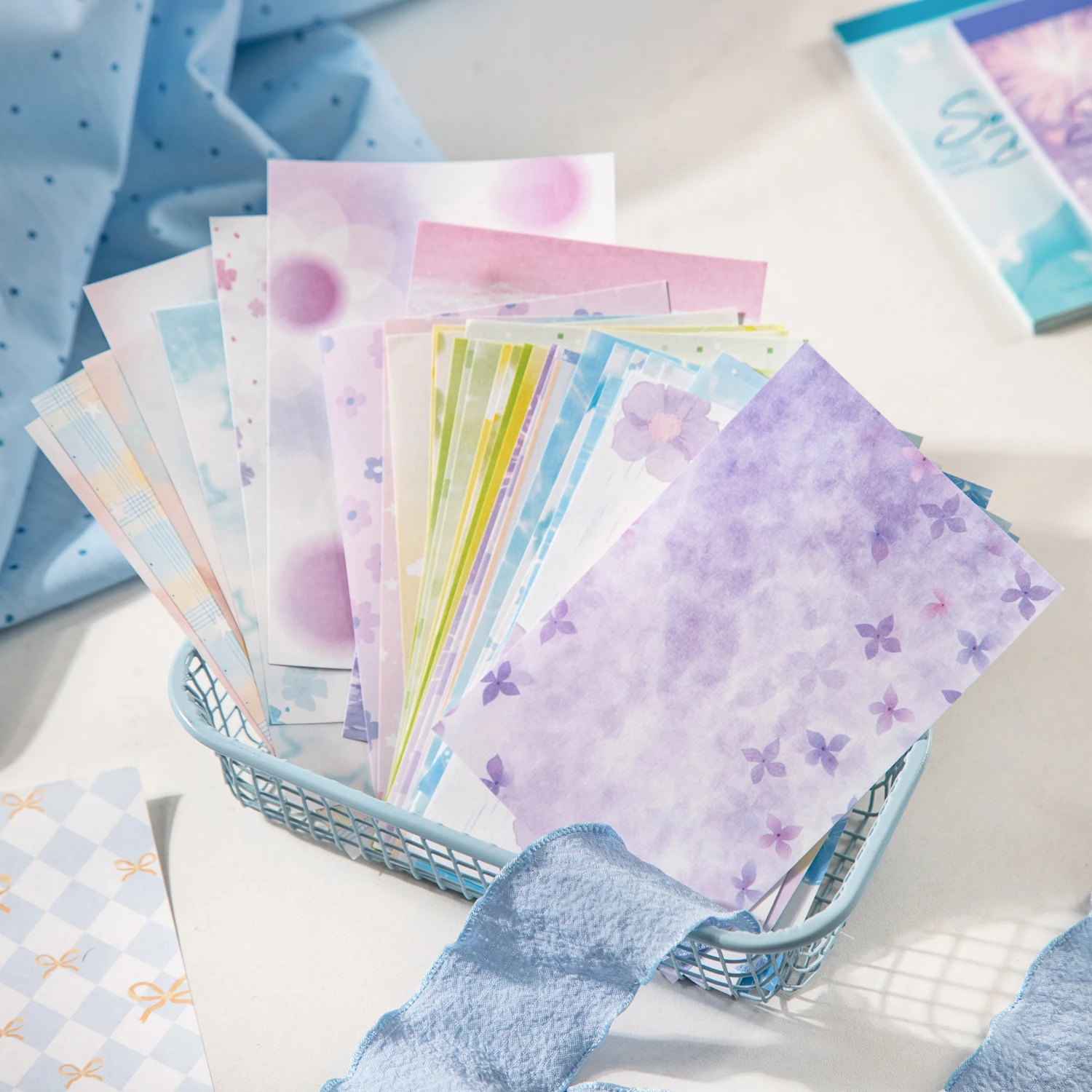 Summer Delight Series Vintage Water Ripples Landscape Material Paper Creative DIY Junk Journal Collage Stationery