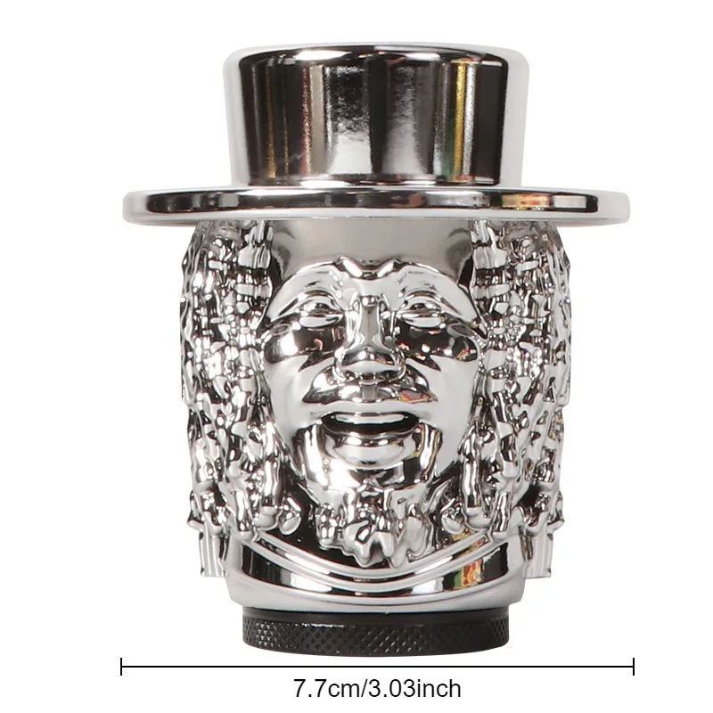 New Style Zinc Alloy Grinder 77mm 4 Part Creative Tobacco Crusher Hot Selling Spot Acrylic Electroplated Shell With Metal Teeth