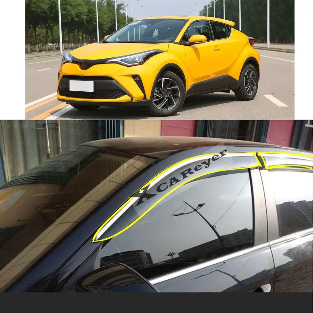 Pegatina de plástico para coche TOYOTA CHR C-HR, visera de viento, lluvia/protector solar, piezas de ventilación, 2017, 2018, 2019, 2020, 2021