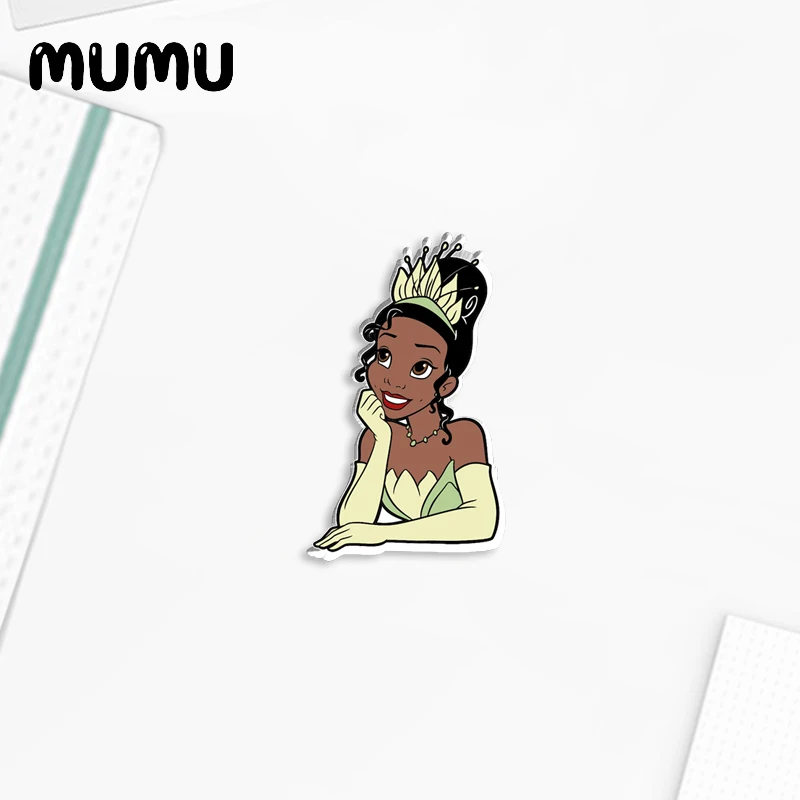 2024 New The Princess and the Frog Lapel Pin Tiana Acrylic Brooches Handmade Epoxy Jewelry Shirt Bag Badge