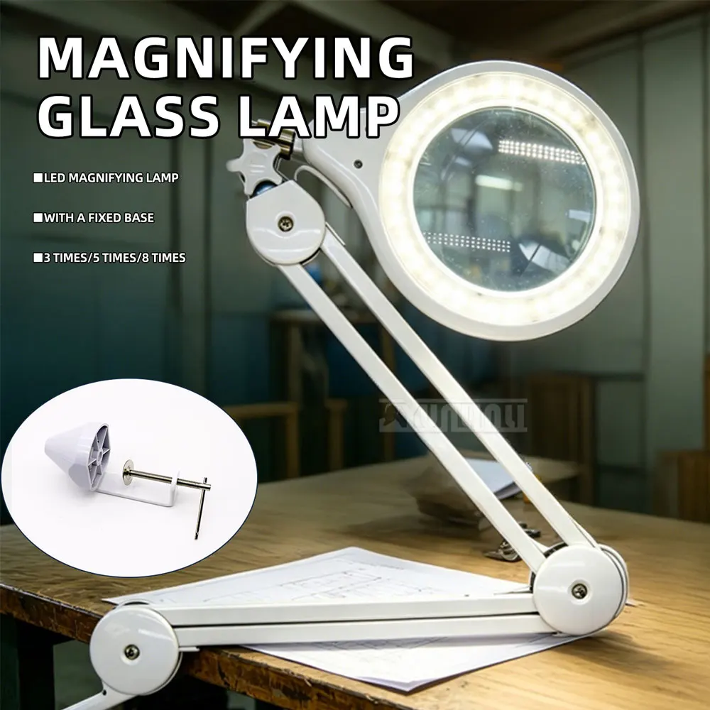  Dental Lab Table Accessories: 8x and 10x Magnifying Lamps;Dental Desktop Magnifying Lamp, LED Desk Lamp